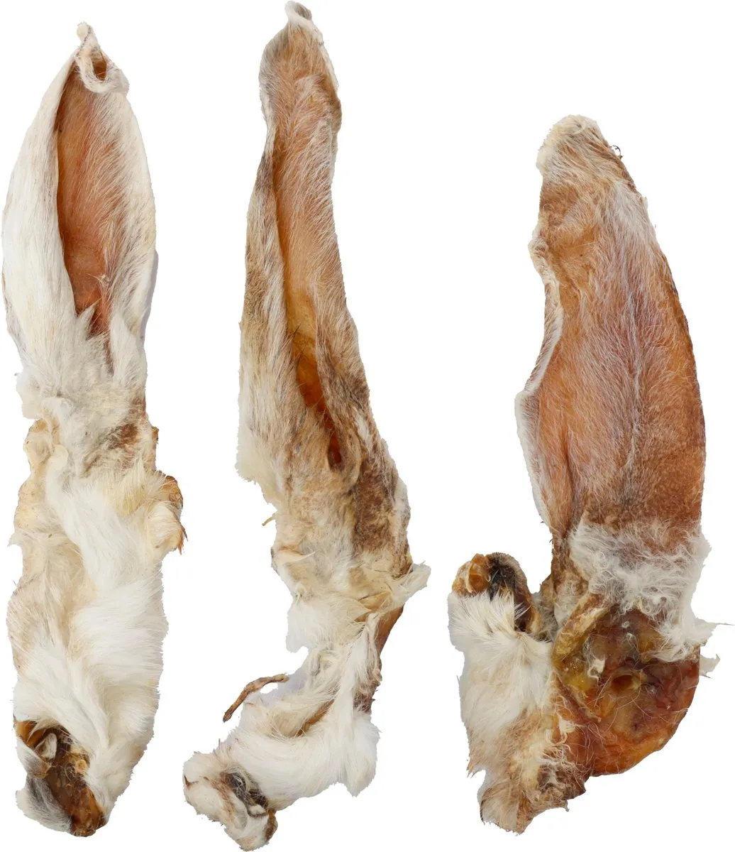 Flamingo Nature Snack Konijnenoren Met Haar 200g