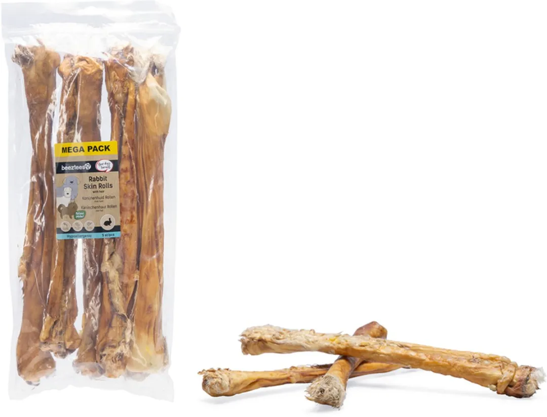 Beeztees Konijnenhuid Rol Met Haar Mega Pack
