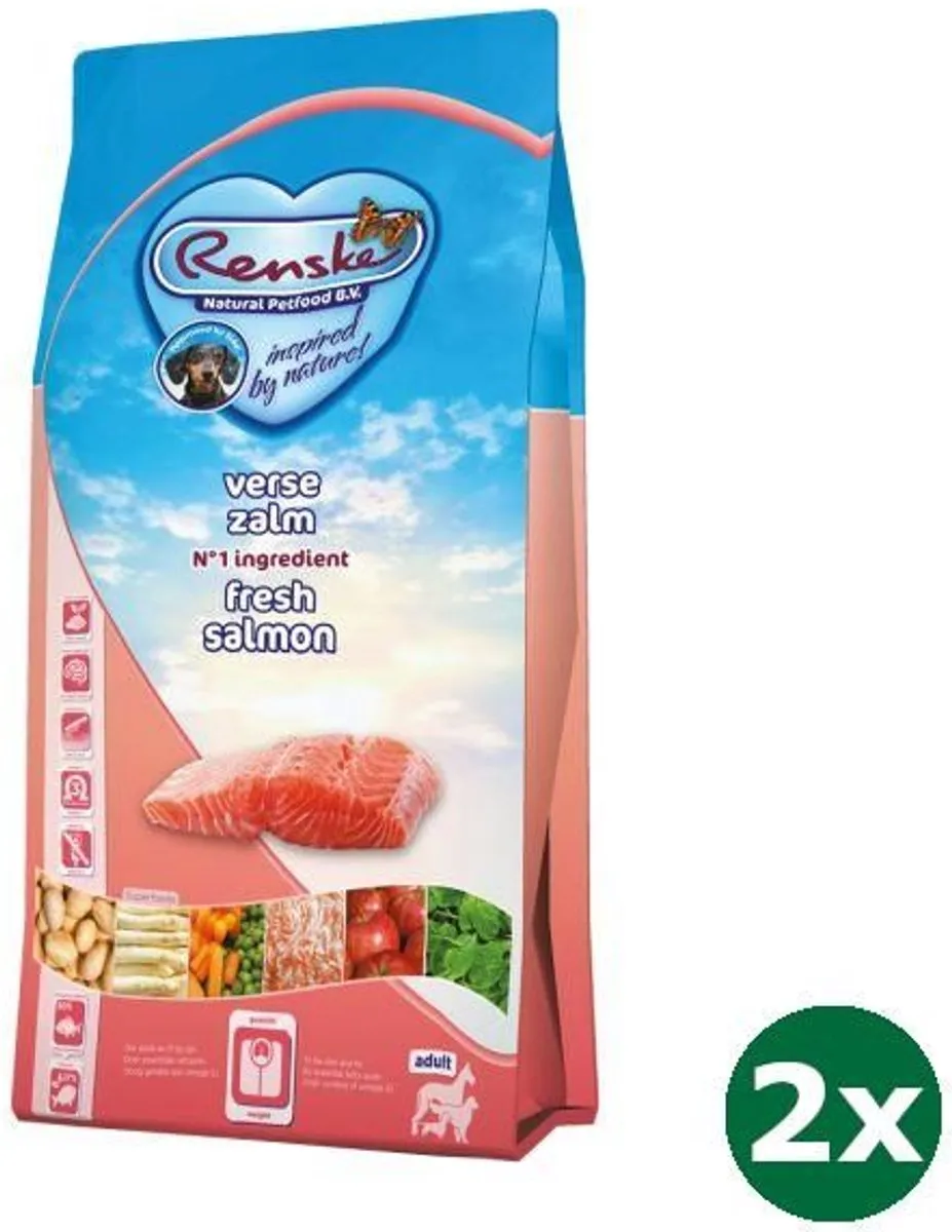 Renske Super Premium Adult Zalm Graanvrij Hondenvoer 2x6,5kg