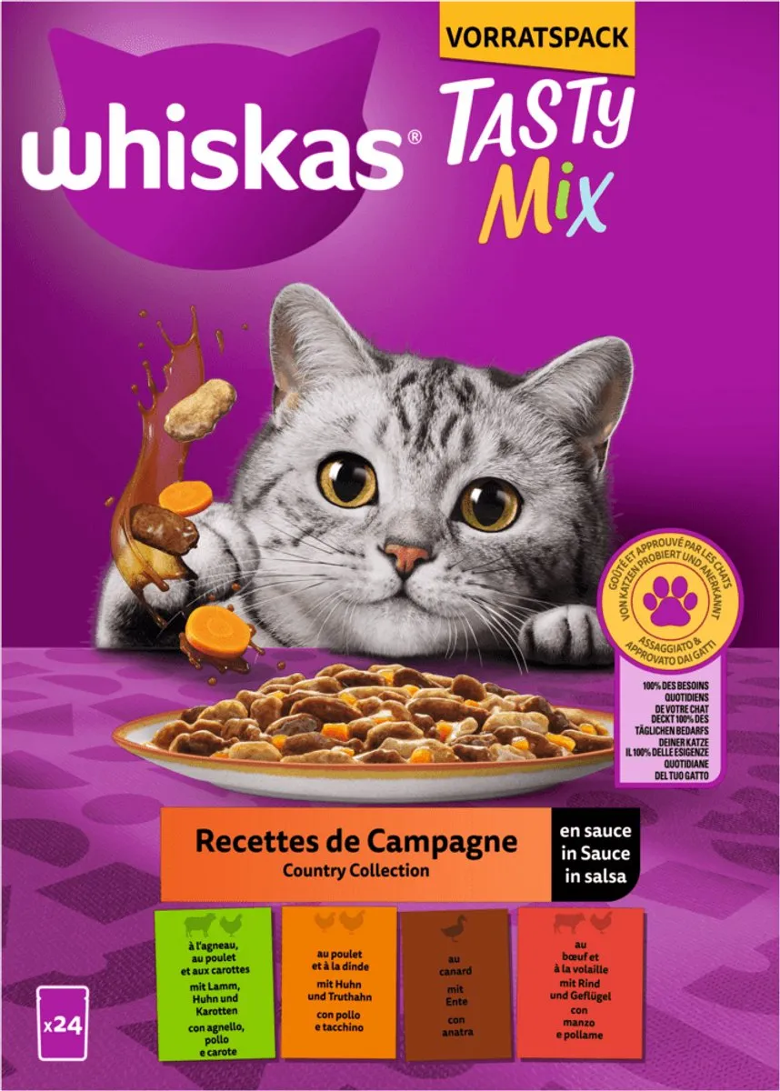 Whiskas M.P. Tasty Mix Country Choice Saus 24x85g