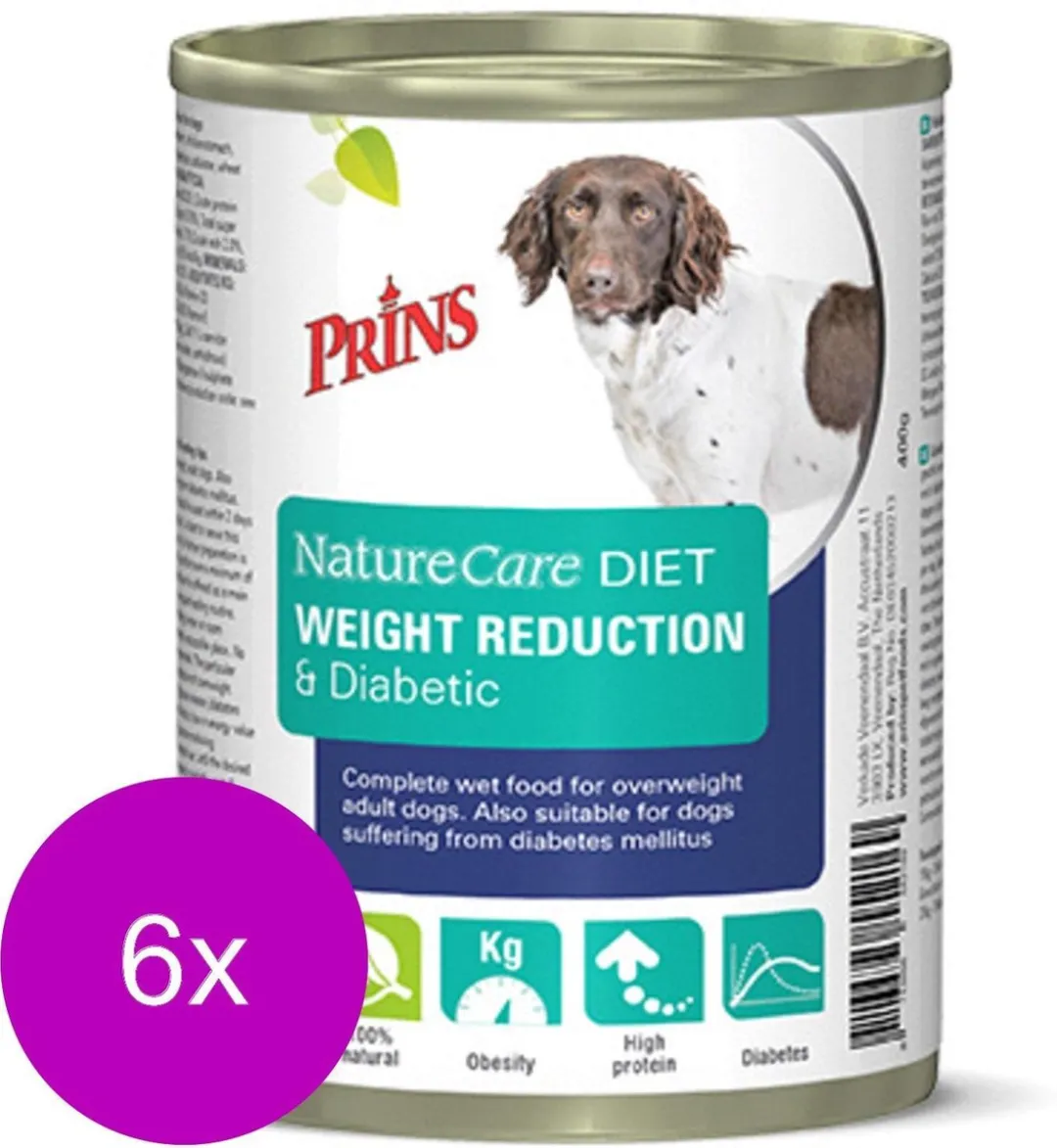 Prins NatureCare Dog Diet Weight Reduction & Diabetic 6x0,4kg