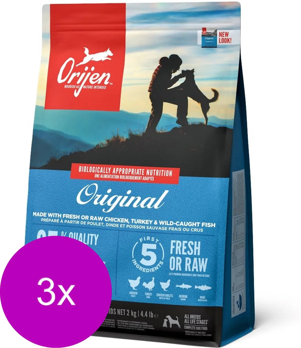 Orijen Whole Prey Original Kip & Kalkoen Hondenvoer - 6 kg
