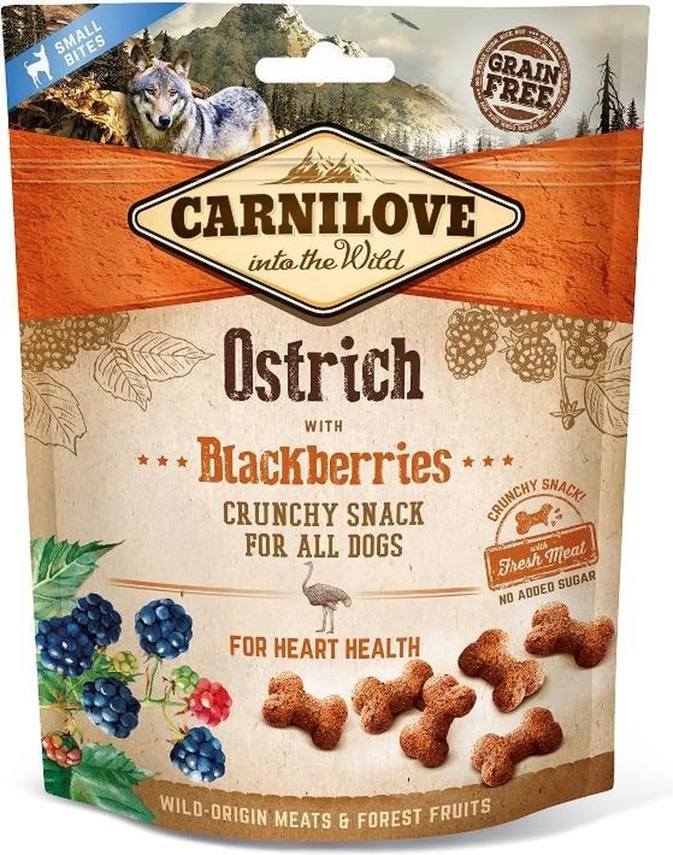Carnilove Crunchy Snack Struisvogel met Bramen