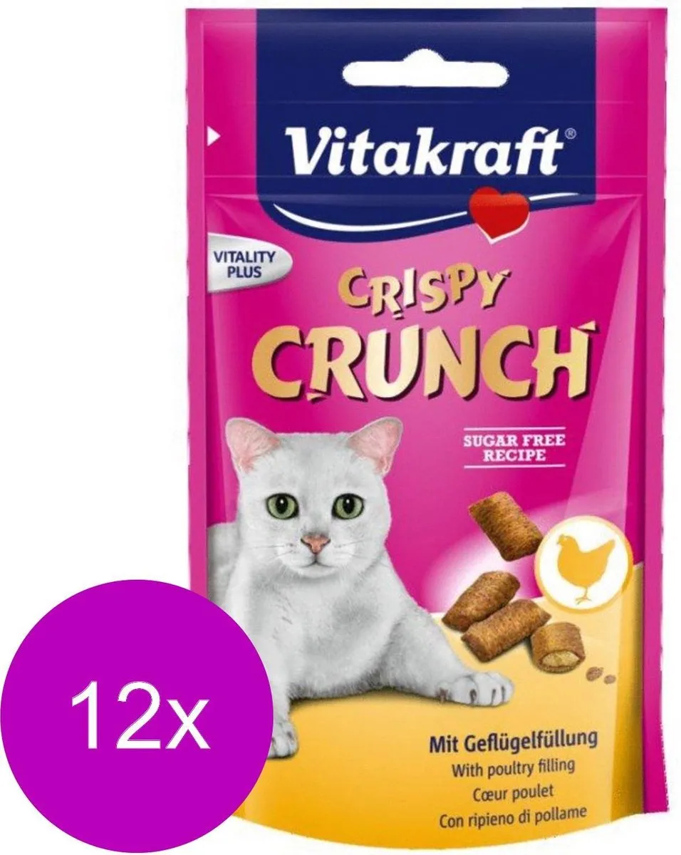 Vitakraft Crispy Crunch Gevogelte Kattensnack - 12x60g