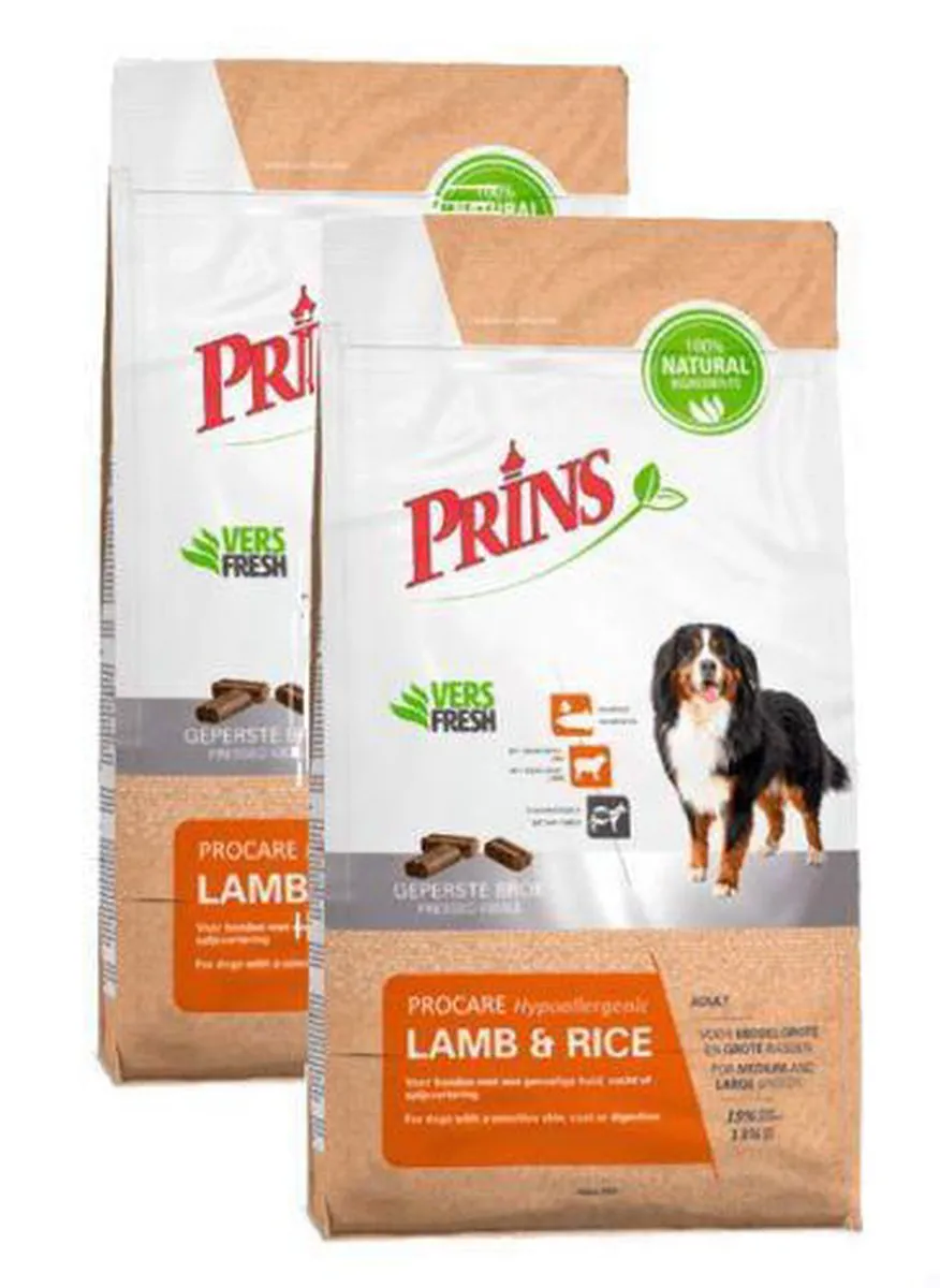 Prins Procare Adult Lam & Rijst Hondenvoer - 2x20kg