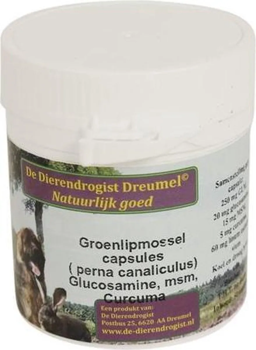 Dierendrogist Groenlipmossel Capsules - 150 Stuks - afbeelding 2 van 2