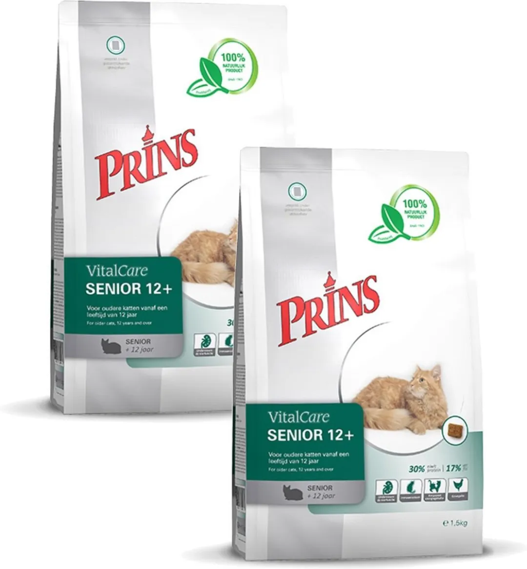 Prins Vitalcare Cat Senior 12+ Kattenvoer - 2x1,5kg