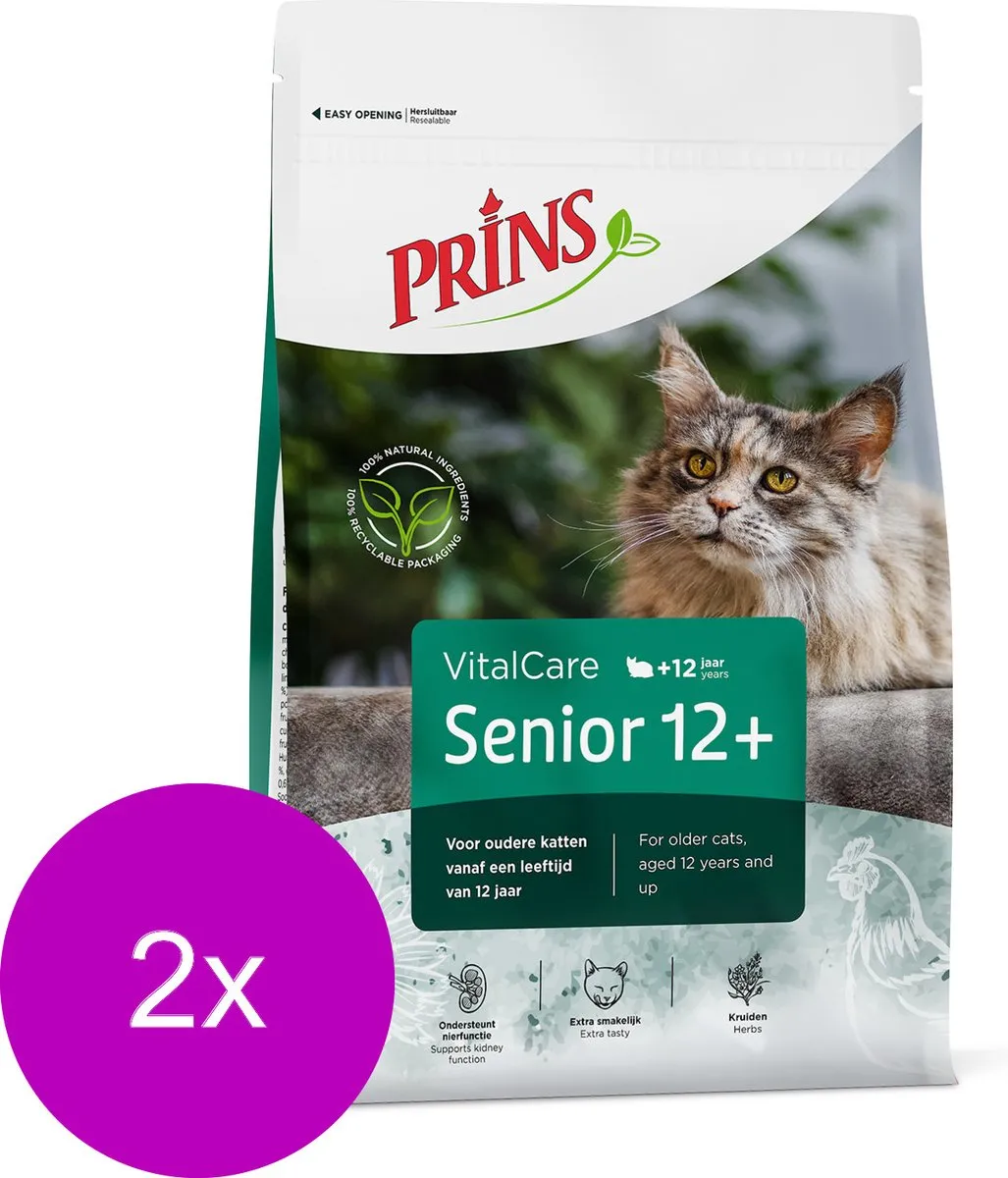 Prins Vitalcare Cat Senior 12+ Kattenvoer - 2x1,5kg