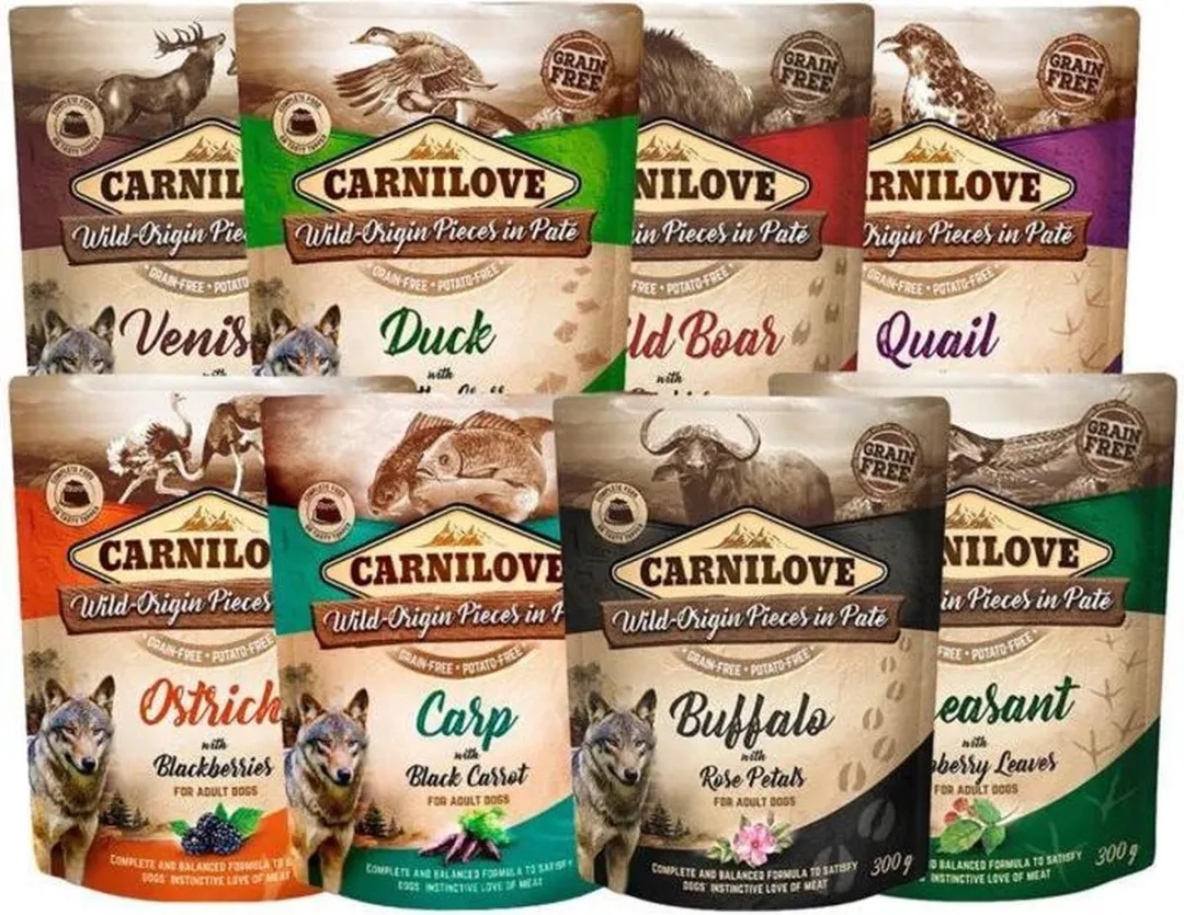 Carnilove Dog Pouch Buffalo met Rozenblaadjes 300g