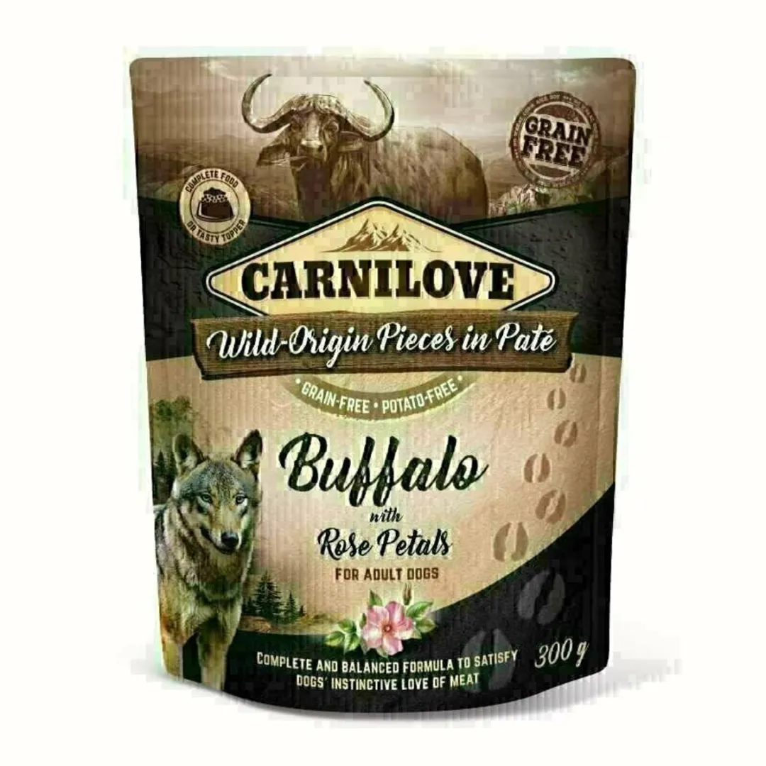 Carnilove Dog Pouch Buffalo met Rozenblaadjes 300g