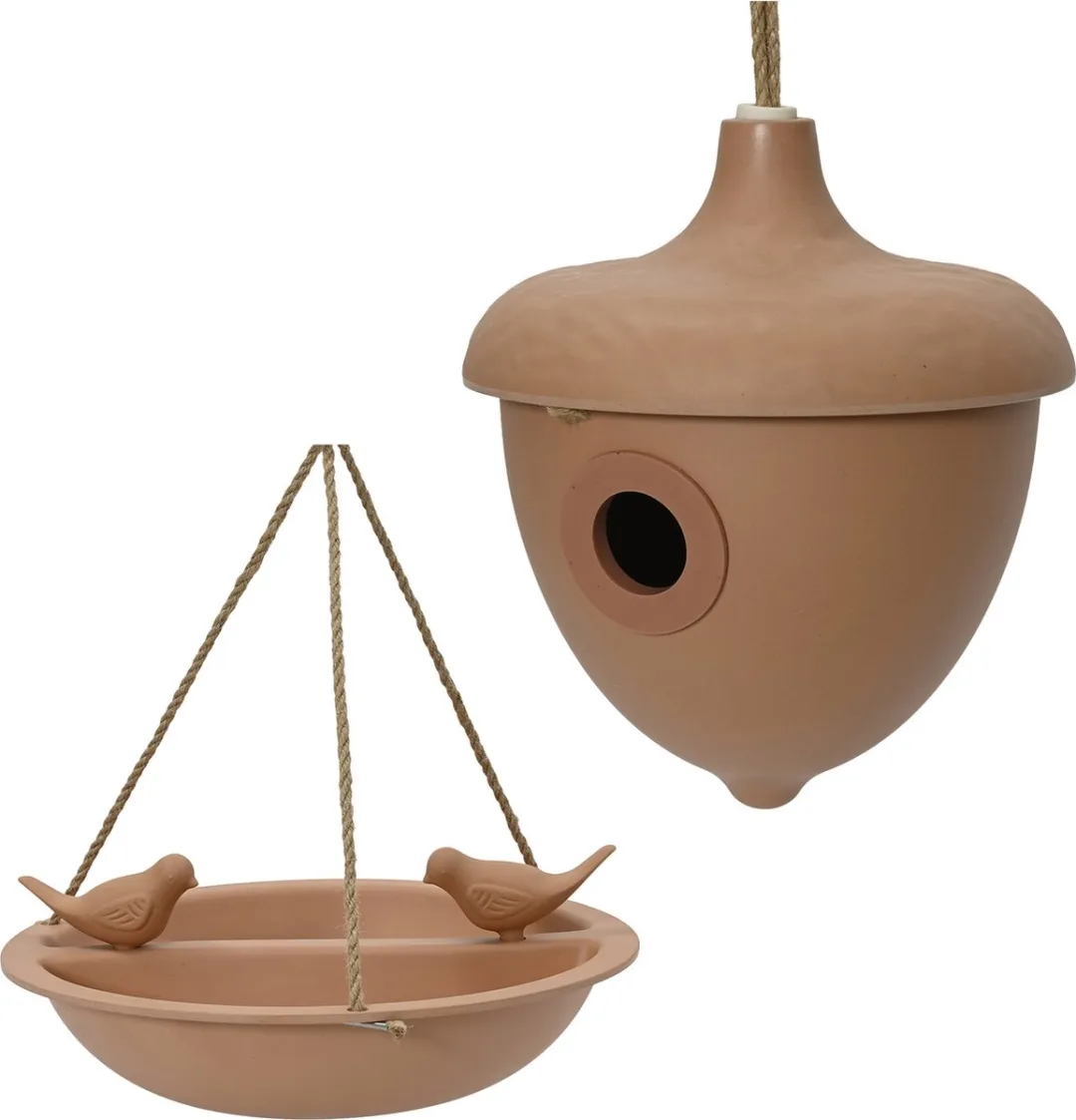 Decoris Vogelhuisje Terracotta Bamboe