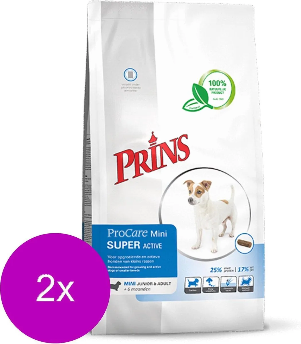 Prins Procare Super Active Mini Hondenvoer - 2x Gevogelte 3kg