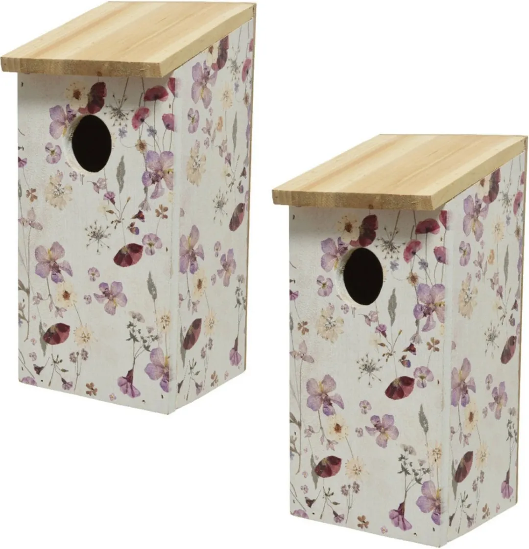 Decoris Vurenhouten Vogelhuisjes Multi
