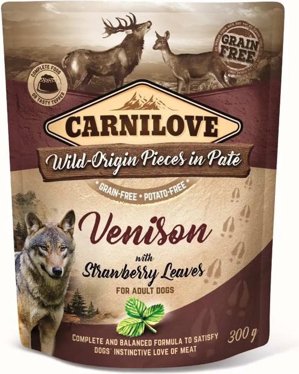 Carnilove Dog Pouch Hert/Aardbeienblad