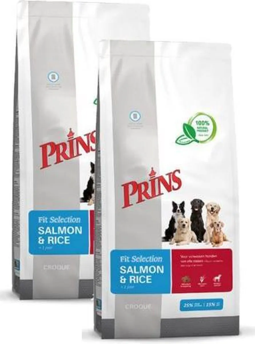 Prins Fit-Selection Zalm & Rijst Hondenvoer - 2x15kg