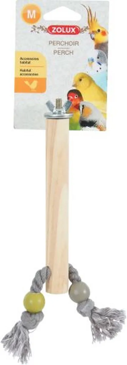 Zolux Zitstok Hout Touw Assorti - 2x1,5x17cm - afbeelding 2 van 6