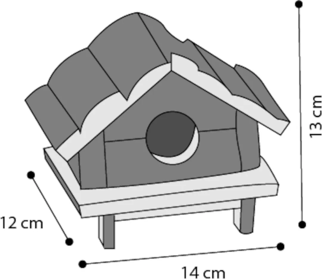 Flamingo Wooden Cabin Knaagdieraccessoire - 14x12x13cm - Bruin
