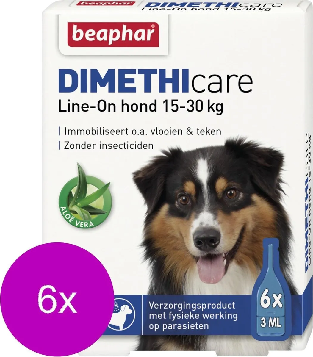 Beaphar Dimethicare Line-On Hond 15-30kg - 6x3ml