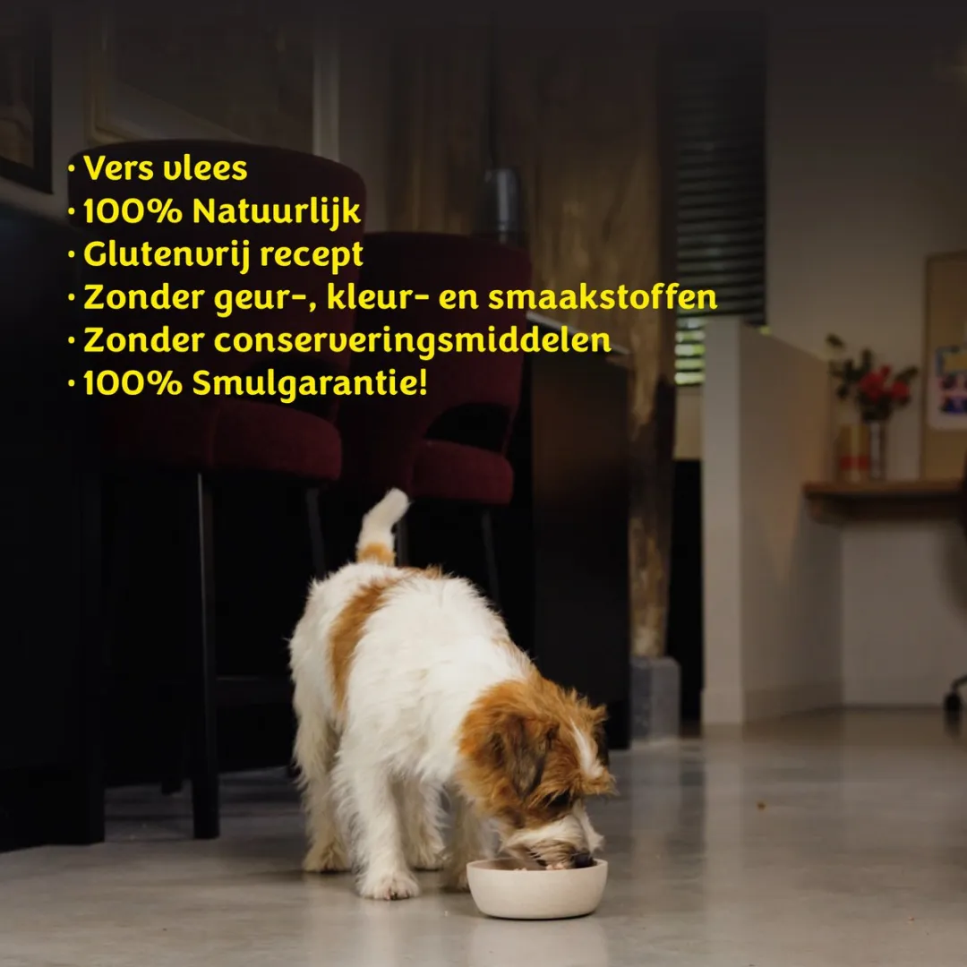 Smuldier Vlees 400g | 48 st. | compleet | diepvries hondenvoer | vers vlees