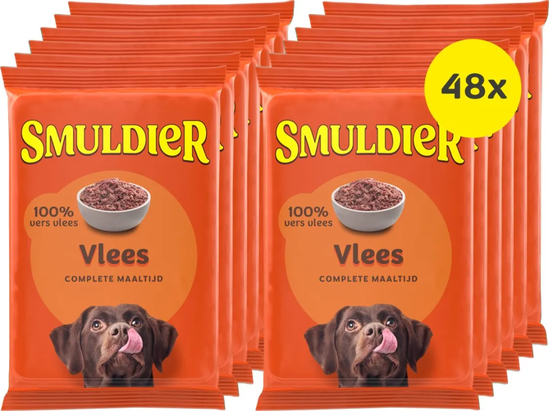 Smuldier Vlees 400g | 48 st. | compleet | diepvries hondenvoer | vers vlees