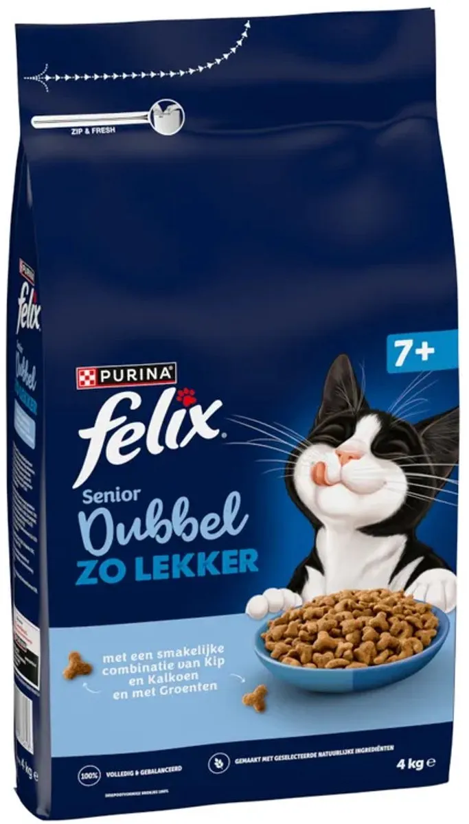 Purina Felix Dubbel Zo Lekker Senior Kip & Kalkoen 4kg