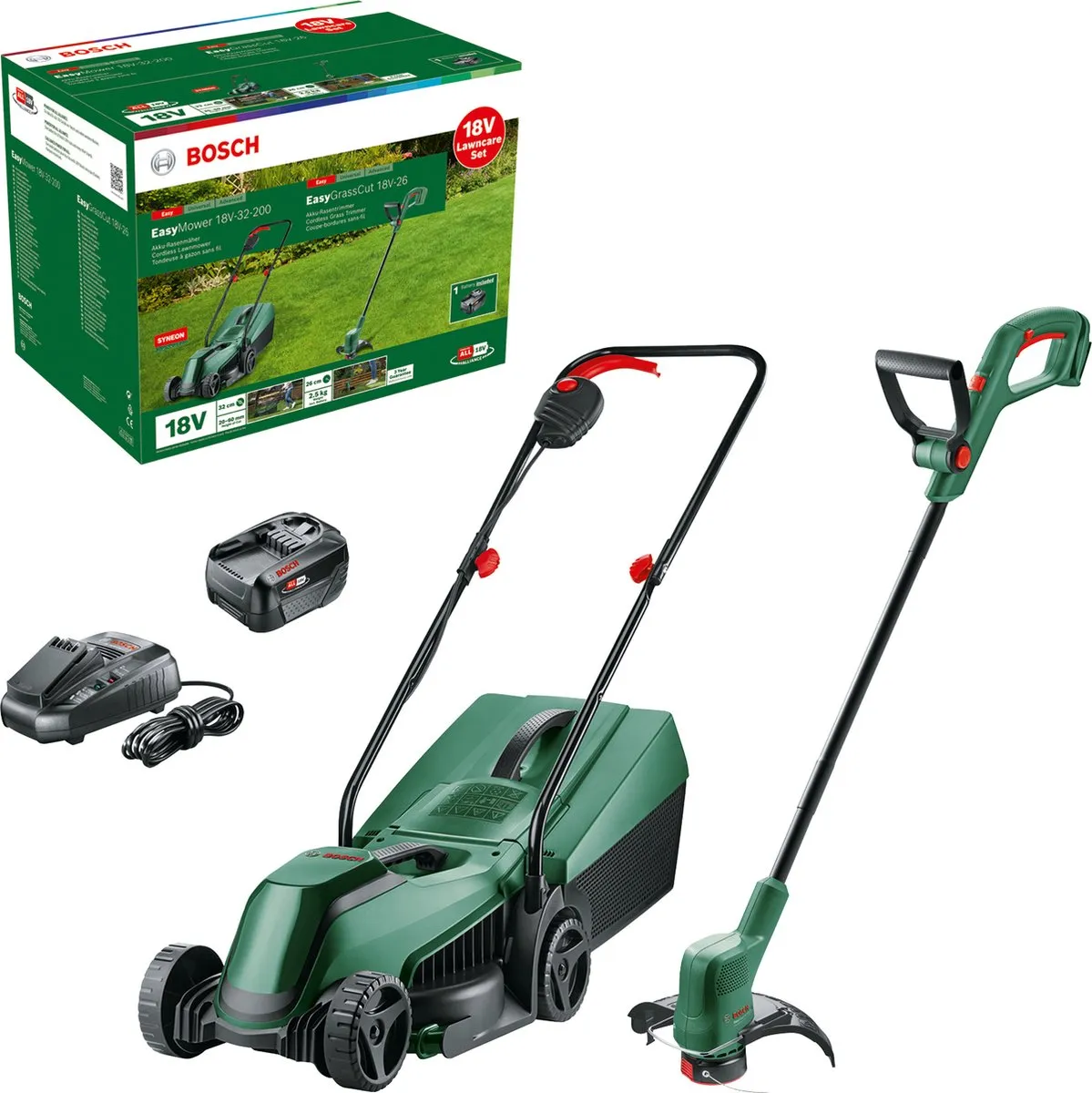 Bosch 18V Accu-Grasmaaier & Trimset