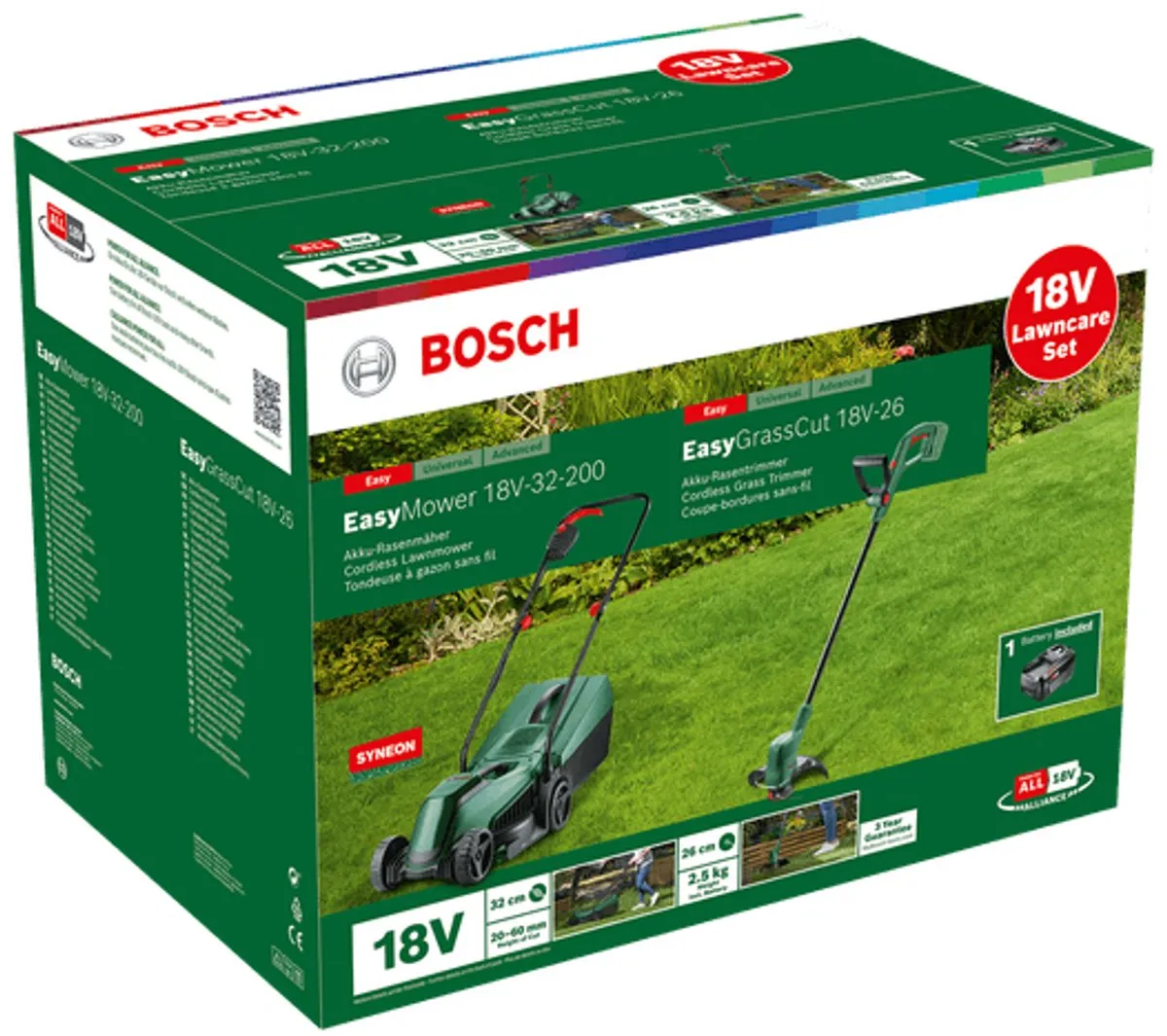 Bosch 18V Accu-Grasmaaier & Trimset - 31L Opvangbak