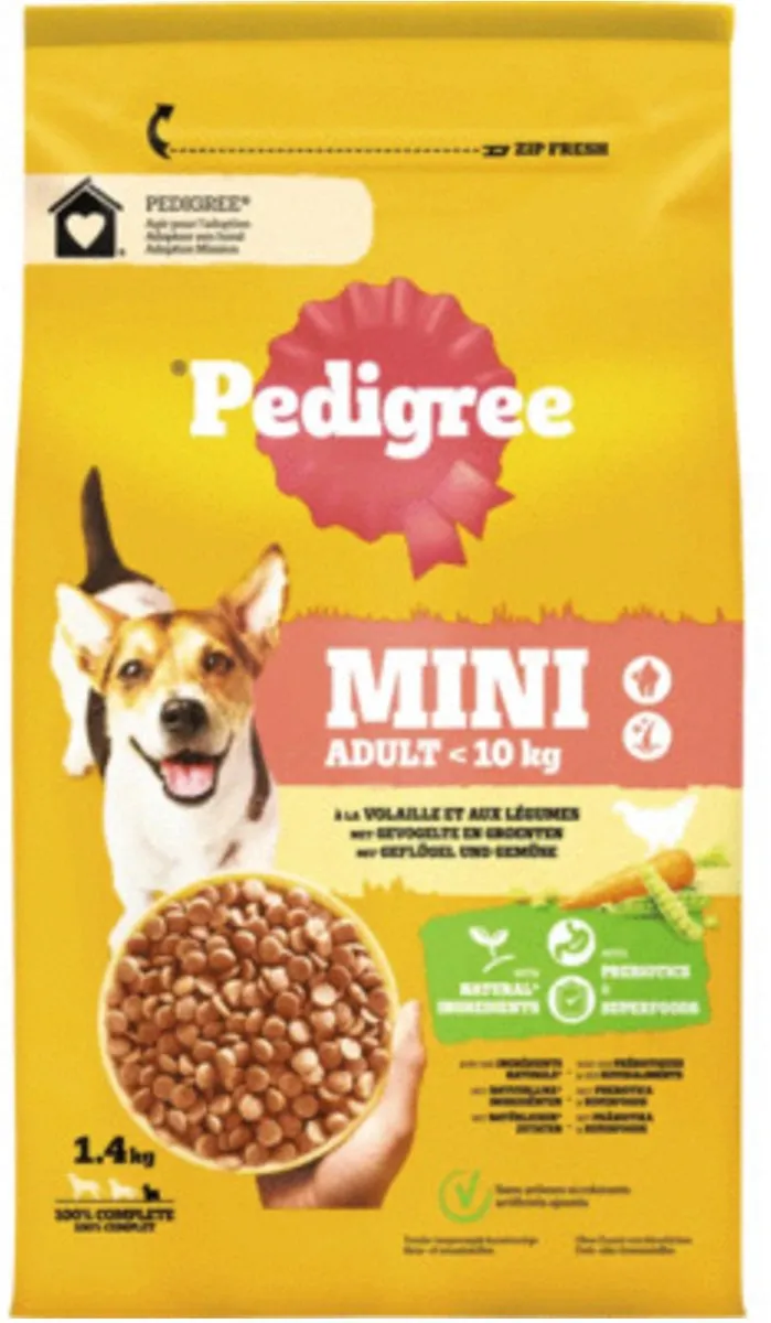 Pedigree Adult Mini Gevogelte Groente Hondenvoer 1.4kg