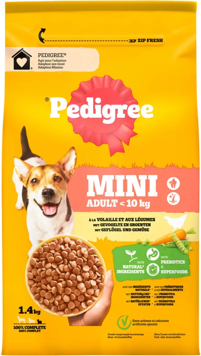Pedigree Adult Mini Gevogelte Groente Hondenvoer 1.4kg