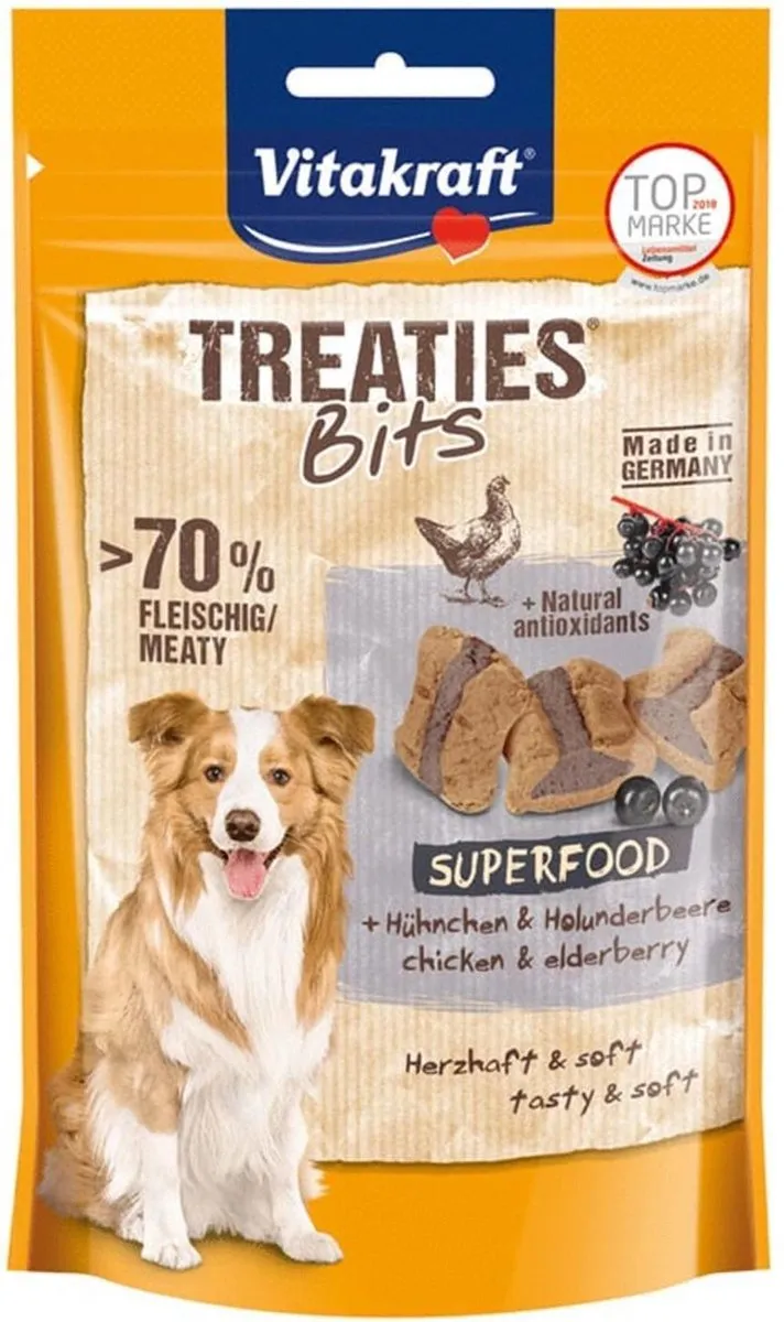 Vitakraft Treaties Bits Superfood Kip Vlierbessen 100g
