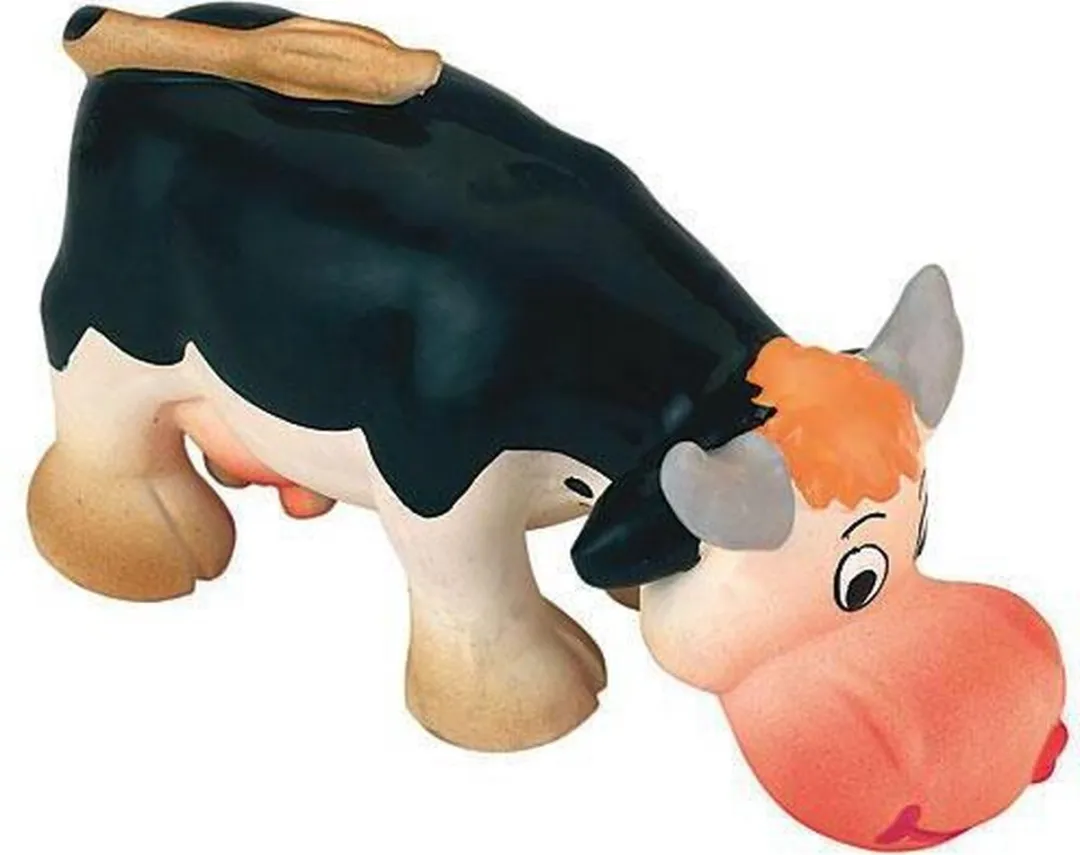 Kerbl Latex Koe 17cm - Geel/Oranje/Wit/Zwart