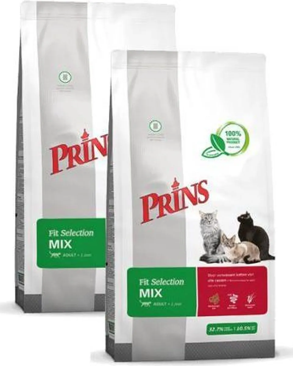 Prins Mix Kat Kattenvoer 20kg - 2 Stuks