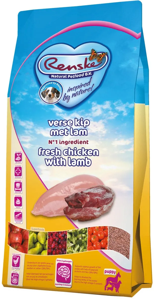 Renske Puppy Kip & Lam & Rijst Hondenvoer 2kg