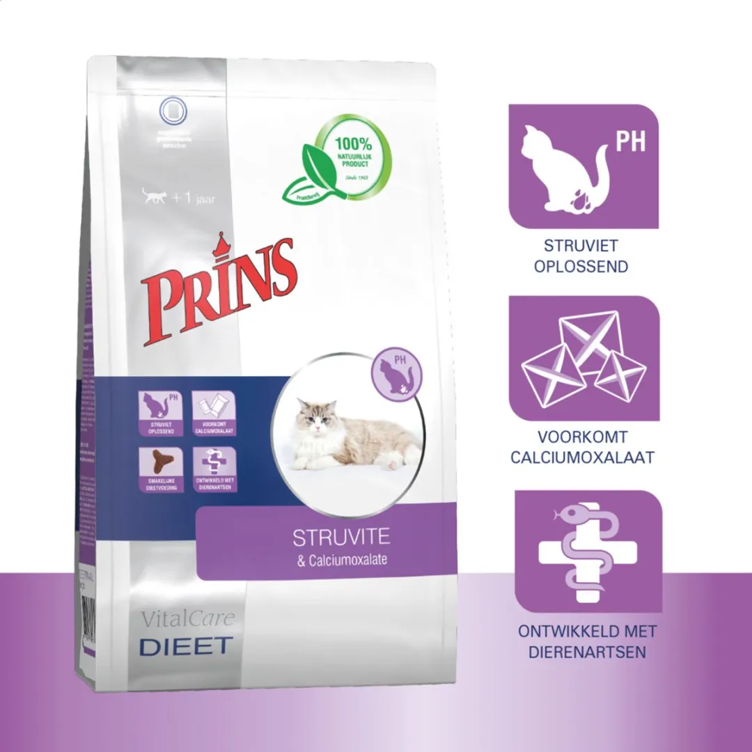 Prins VitalCare Veterinary Diet Struvite & Calciumoxalate Kattenvoer - 2x5kg