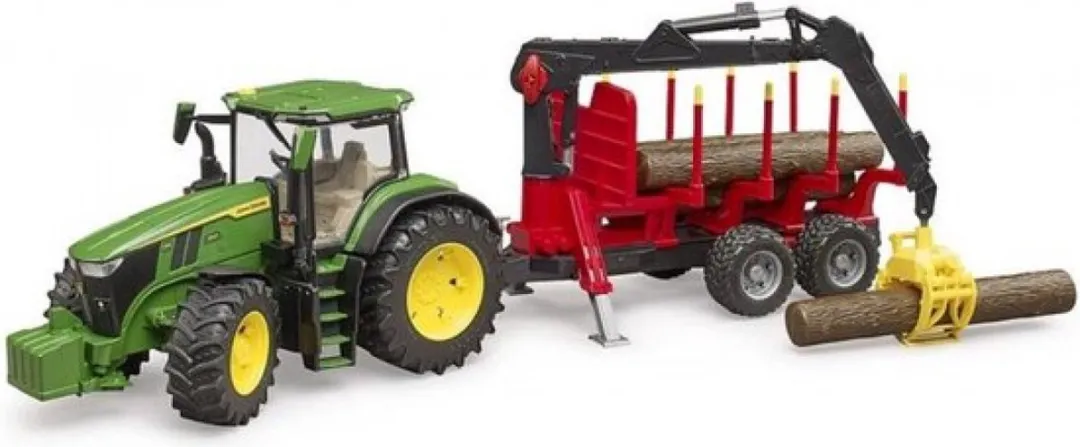 Bruder 3154 John Deere 7R 350 met aanhanger - Boomstammen