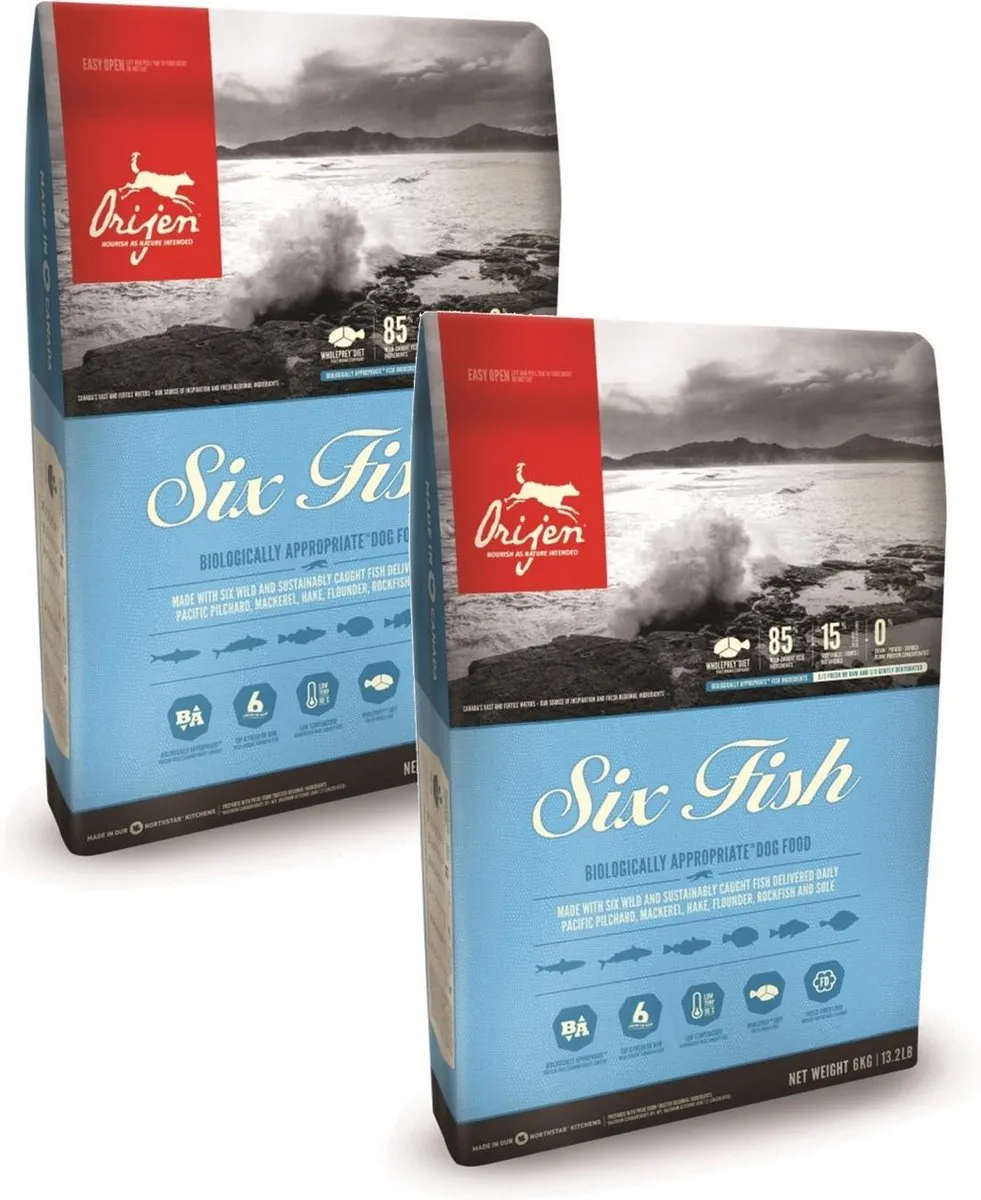Orijen 6 Fish Hondenvoer - 2x11.4kg
