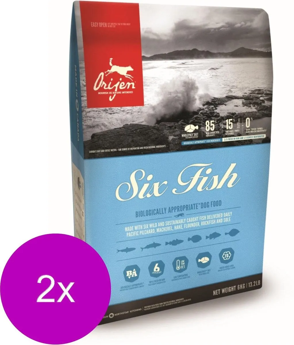 Orijen 6 Fish Hondenvoer - 2x11.4kg