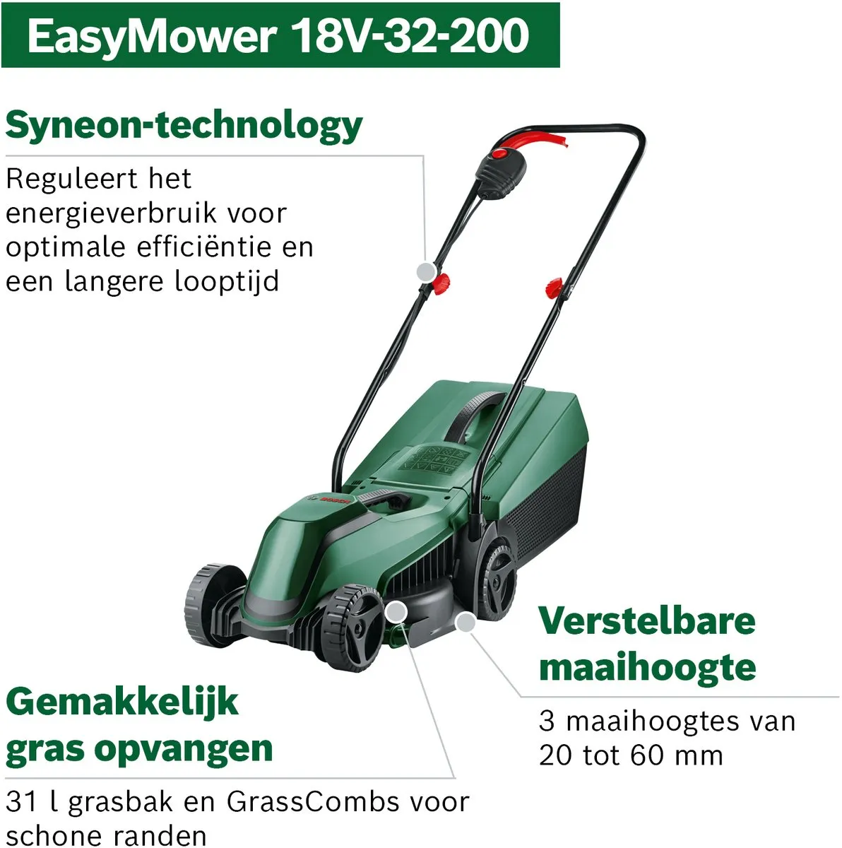 Bosch Easy Mower 18V-32-200 Grasmaaier - 32cm Snijbreedte