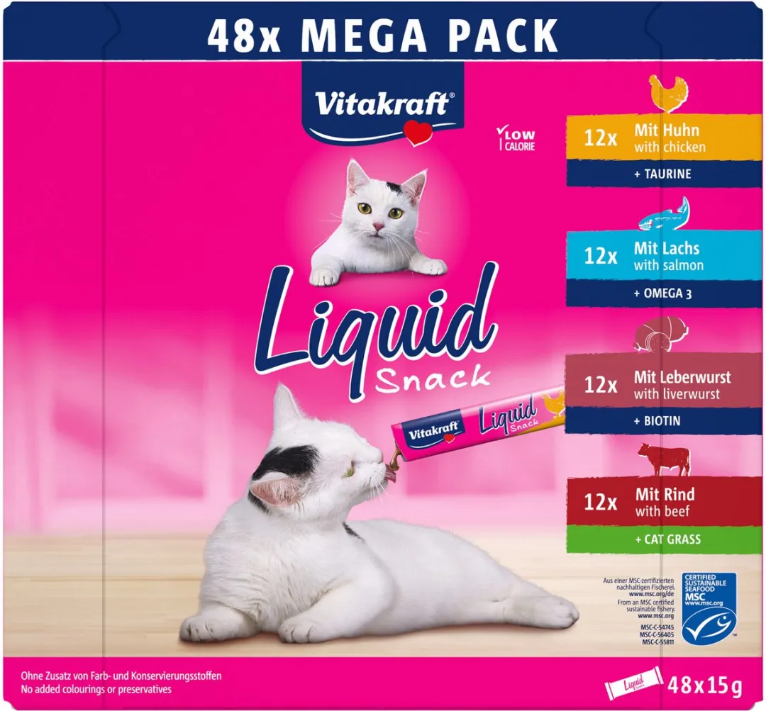 Vitakraft Liquid Snack Big Pack - 48 Stuks