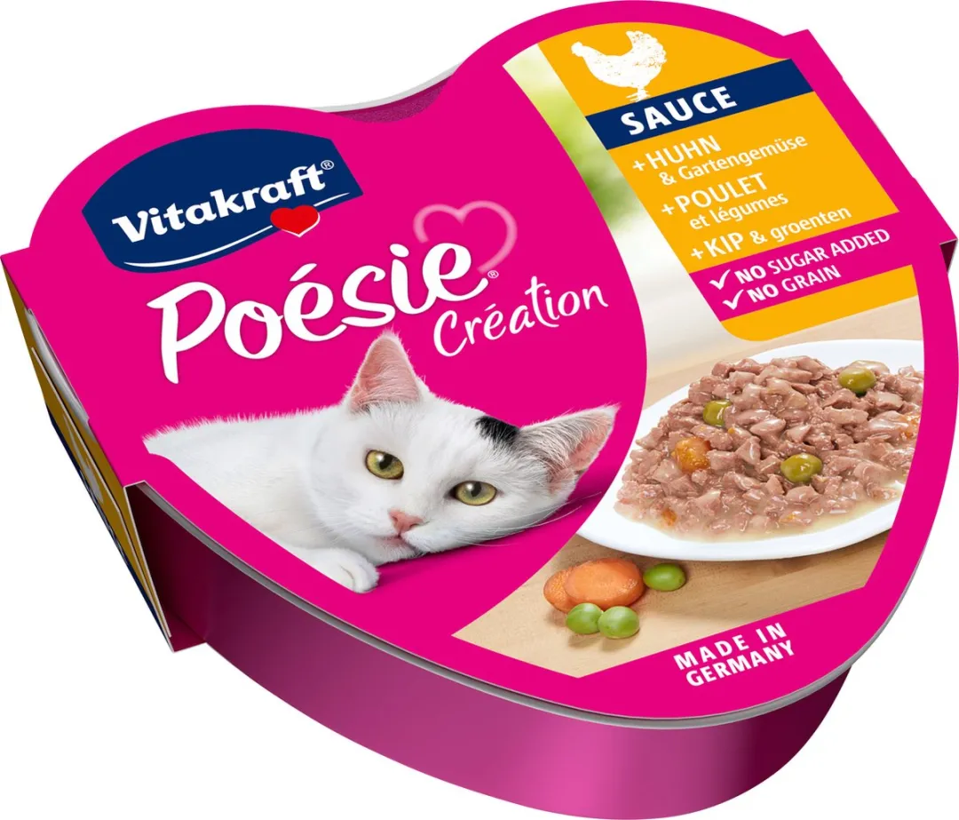 Vitakraft Poésie Création Kip & Groente Natvoer - 15x85g