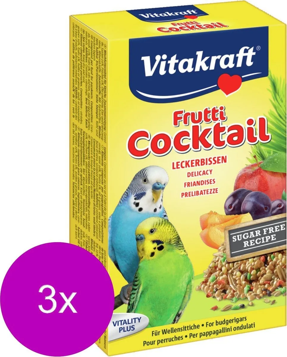 Vitakraft Parkiet Fruit-Cocktail Snack - 3x200g