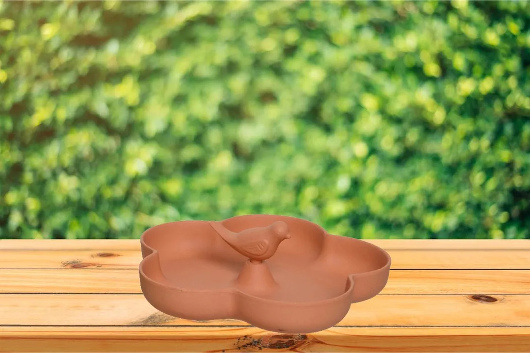 Decoris Vogelbad Bamboe Zalmroze 23cm