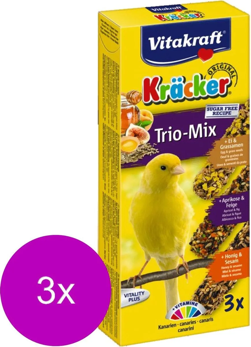 Vitakraft Kanarie Kracker Honing&Ei&Fruit - 9 Stuks
