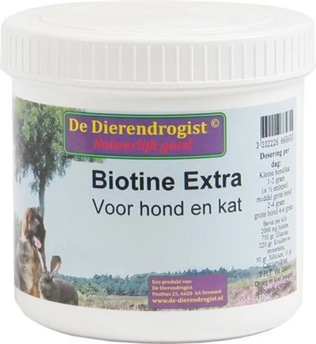 Dierendrogist Biotine Poeder+Kruiden - Hond/Kat - 900 gr