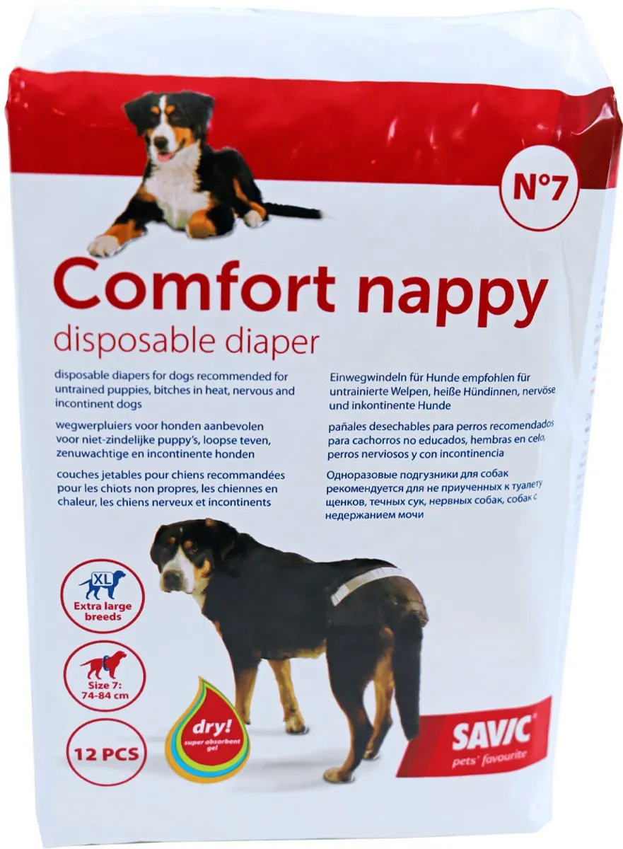 Savic Comfort Nappy Hondenluier XXL - 12 Stuks - 74-84cm