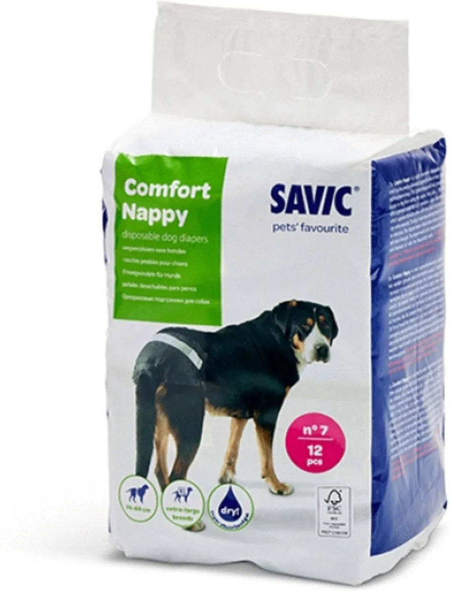 Savic Comfort Nappy Hondenluier XXL - 12 Stuks - 74-84cm