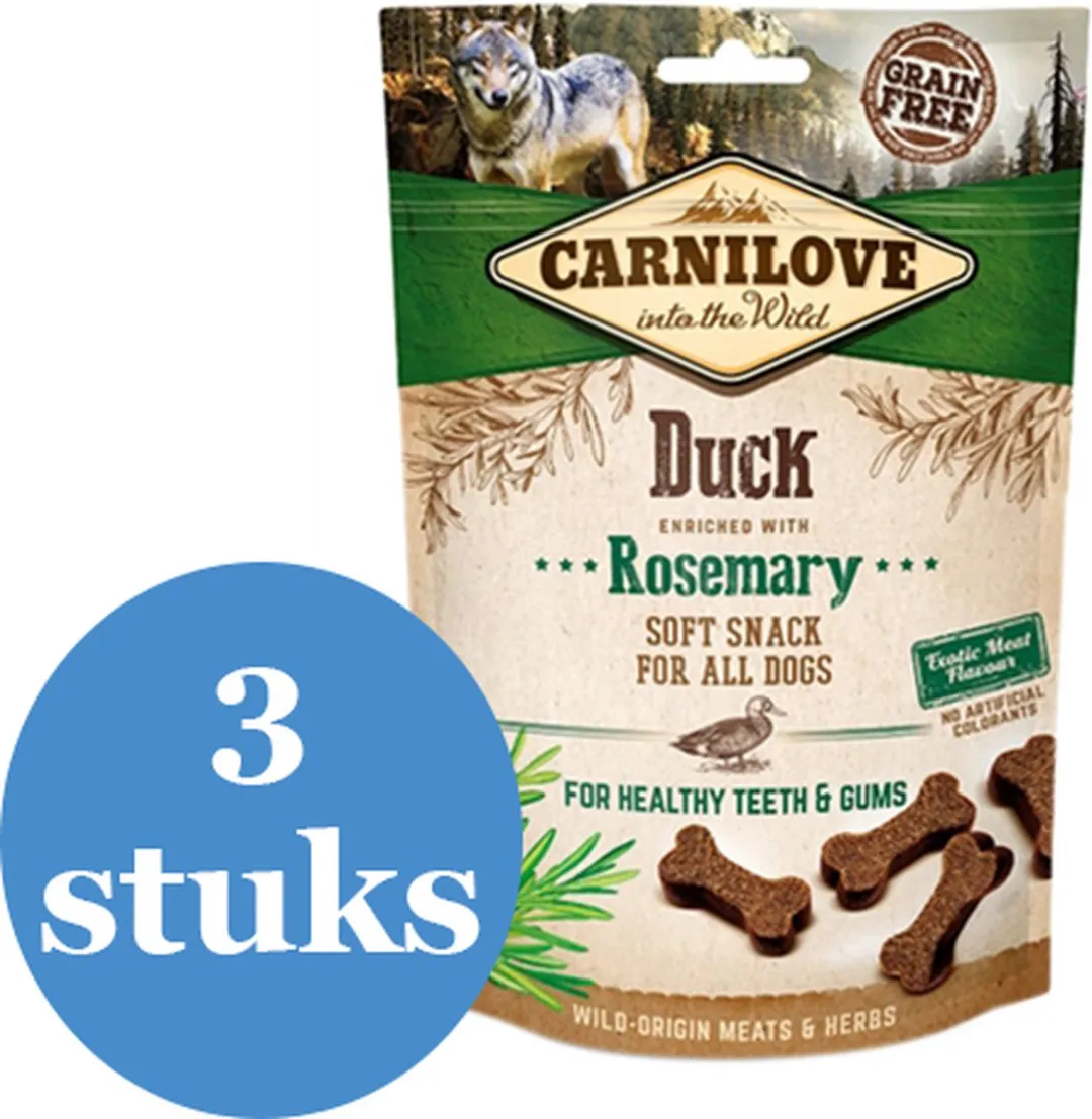 Carnilove Crunchy Snack Eend/Rozemarijn - 3x200g