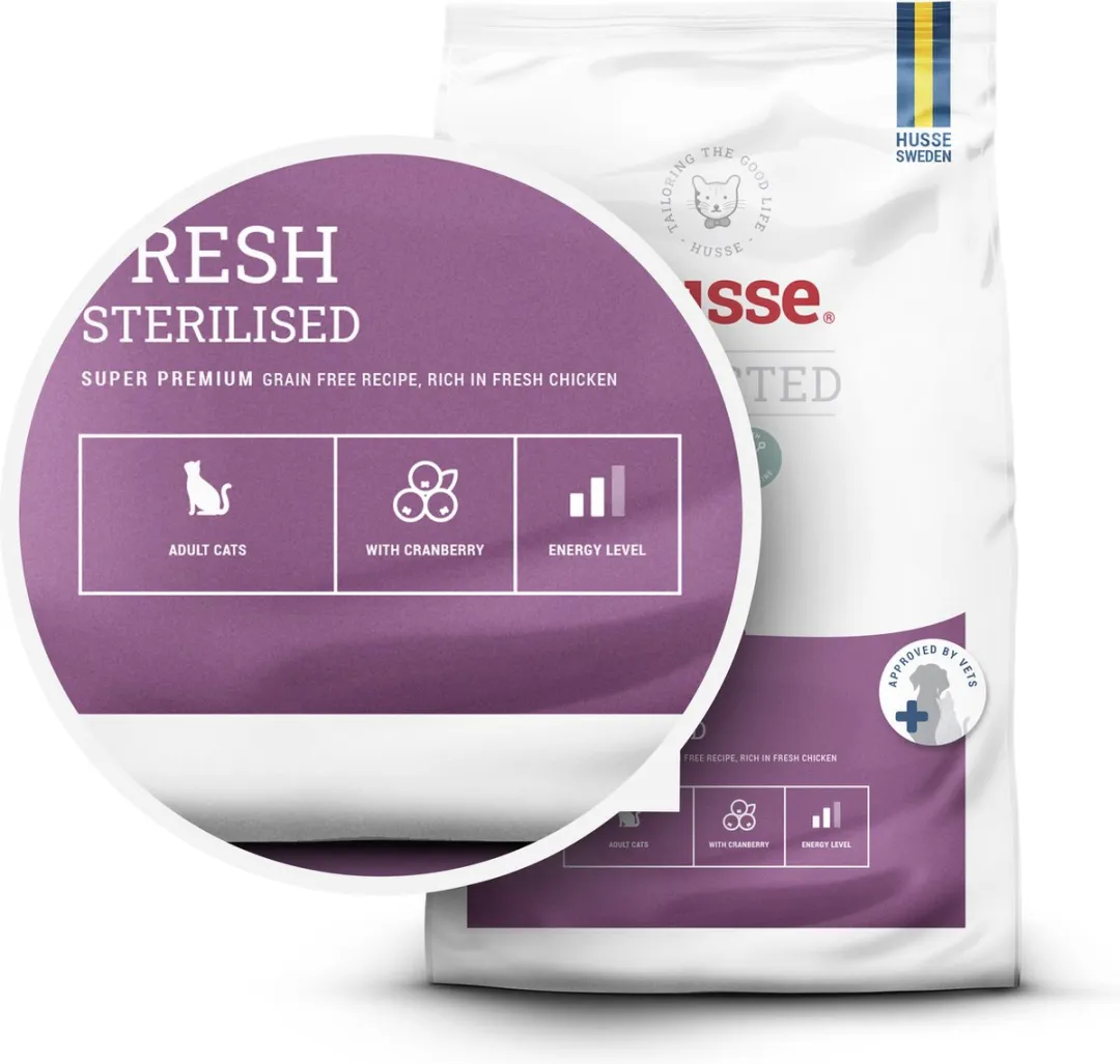 Husse Fresh Sterilised Kip Graanvrije Brokken 2kg