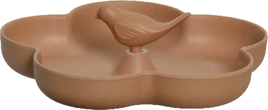 Decoris Vogelbad Drinkschaal Bamboe Hout Terra Bruin 23x23cm