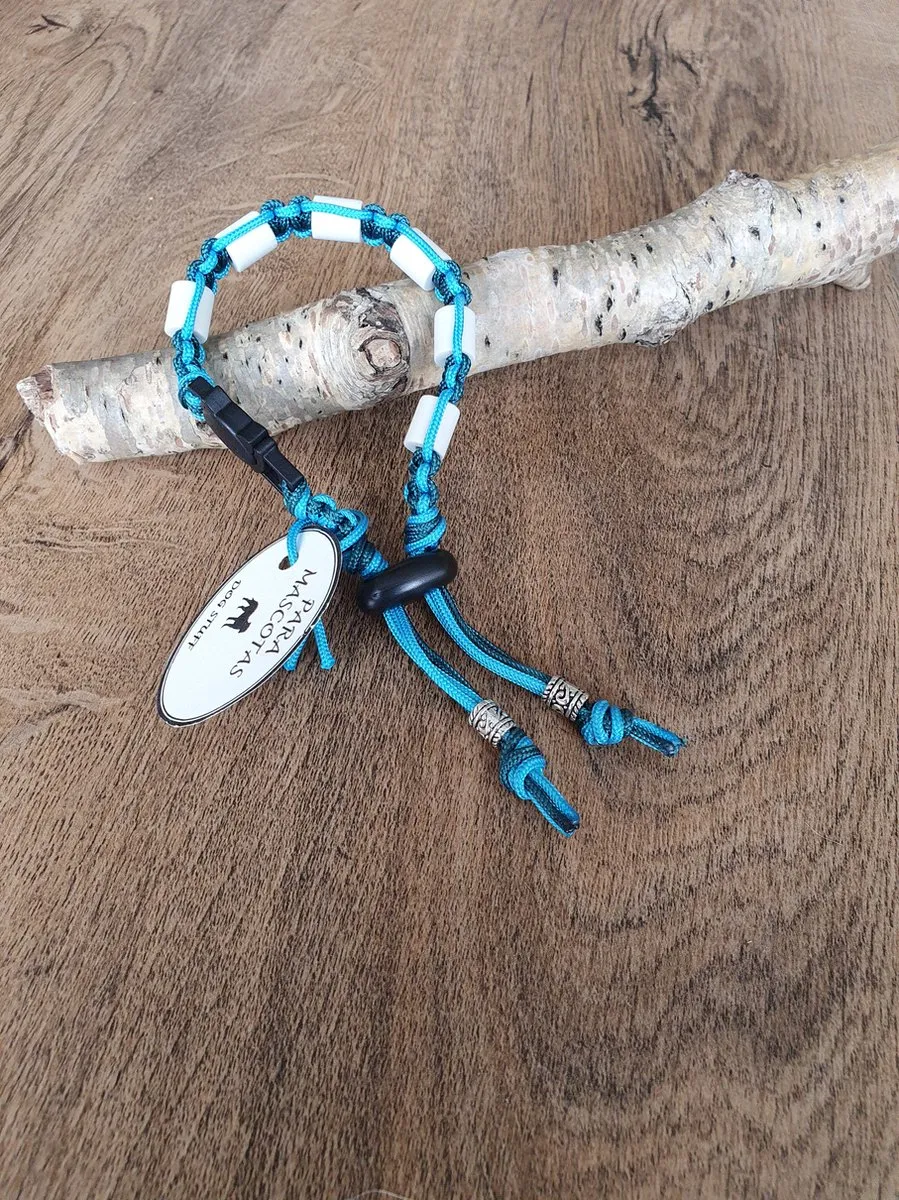 De Kleine Dierenwinkel Anti-Tekenband EM Kralen Turquoise